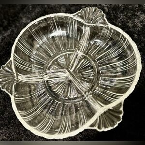 Antique glass divided dish